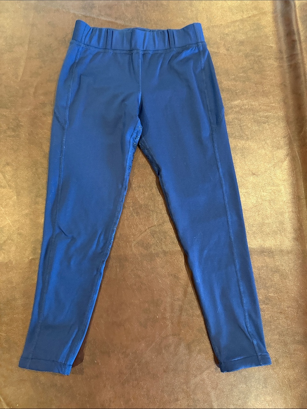 Horze fleece lined navy equestrian riding pants youth large